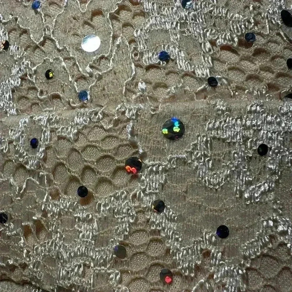 City Studio Womens Juniors Sleeveless Sequiened Lace Champagne Dress - Picture 11 of 14